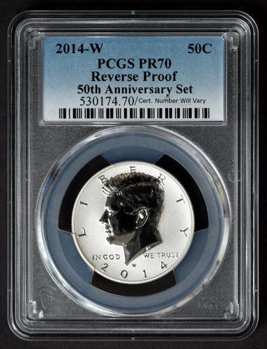 2014-W PCGS PR70 Reverse Proof 50th Anniversary Silver Kennedy Half Dollar PR 70
