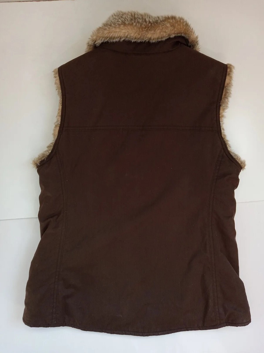 Vtg Y2k Lknew GAP Soft REVERSIBLE Faux Fur Lined Vest Zip