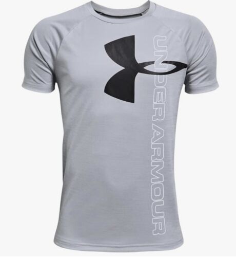 Under Armour Boys' Tech Split Logo Hybrid Short-Sleeve T-Shirt Large