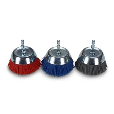 BHA 3" Nylon Wire Cup Brush with 1/4" Hex Shank for Drill or Die Grinder