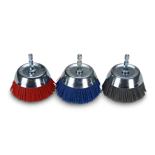 BHA 3" Nylon Wire Cup Brush with 1/4" Hex Shank for Drill or Die Grinder