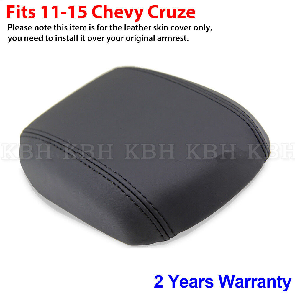 Fits 11-15 Chevy Cruze Vinyl Leather Black Center Console Lid Ar