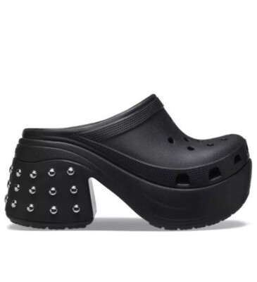 CROCS Black Platform Studded Heel Siren Clogs 12 | eBay display picture 3
