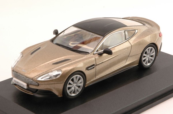 Aston Martin Vanquish Coupe' 2001 Gold W/ Black Roof 1:43 Modell Oxford-image