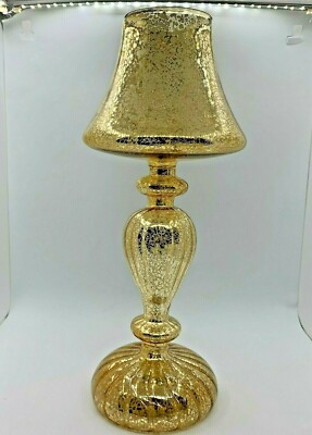 Brand New Winter Lane Christmas Mercury Glass Tabletop Lamp with Batteries 