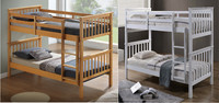 Single wooden Bunk Bed Frame with Ladder Kids/Adult bed - Available in 2 Colours