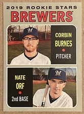 2019 Topps Heritage Baseball Card #88 Brewers Rookie Stars Burnes/Orf Milwaukee