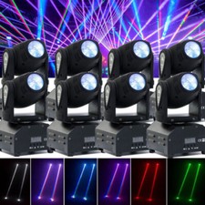 8PCS 100W Mini LED Moving Head Light RGBW 4in1 Gobo Beam Stage DMX Spot Lighting