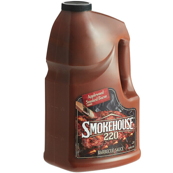 Smokehouse 220 1 Gallon Applewood Smoked Bacon BBQ Sauce - 2