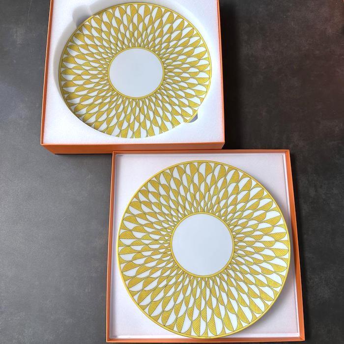 Hermes Soleil d'Hermes Dinner Plate Yellow Sun Dish Tableware 2