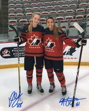 Julia and Nicole Gosling signed Team Canada  hockey 8x10 photo  EXACT PROOF