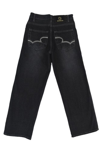 Boy Wide Leg jeans Solid Eagle blue jeans Black sandblast 100% Cotton size 8-16 - Picture 3 of 3