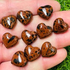 Natural Red Obsidian Quartz Crystal Heart Rough Gemstone Energy Love Palm Rock