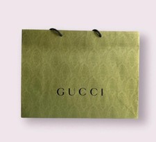 GUCCI Paper Shopping Gift Bag Tote Green Damask Print Embossed 75 x 57 x 25cm