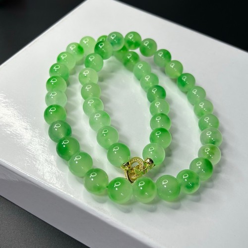 Collares de jadeíta de jadeíta verde claro hielo natural raro de 12 mm certificado - Imagen 9 de 12
