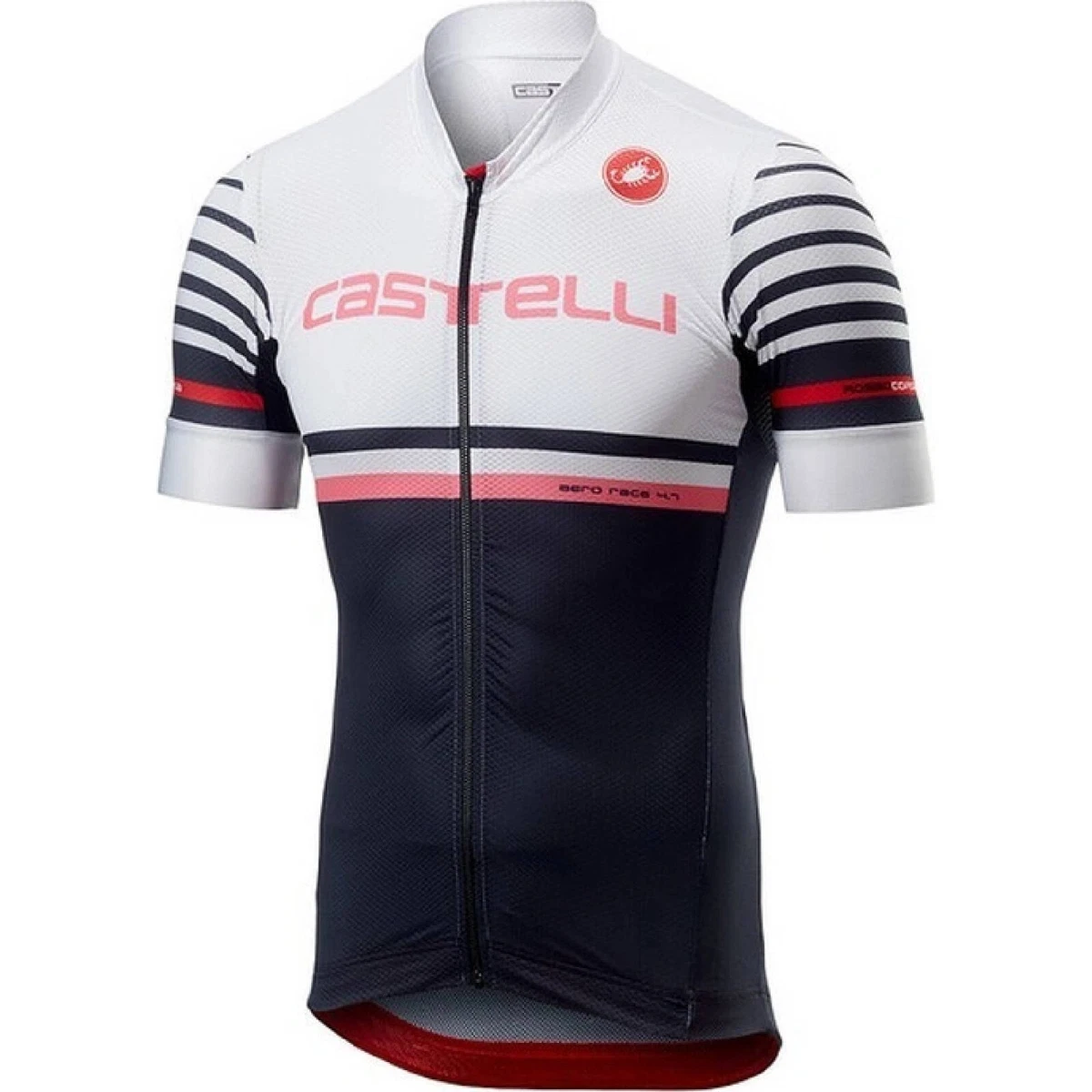 Men Castelli Rosso Corsa Free AR 4.1 Full Zip Cycling Bike Jersey
