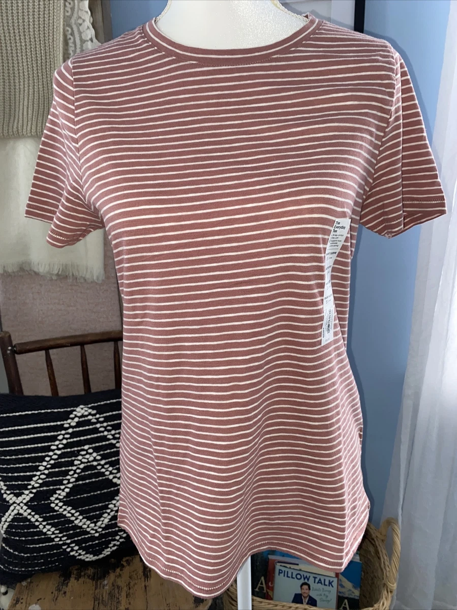 Women's Sonoma Everyday Tee Kohl's T-Shirt Short Sleeve Top Crew Stripe  Small S