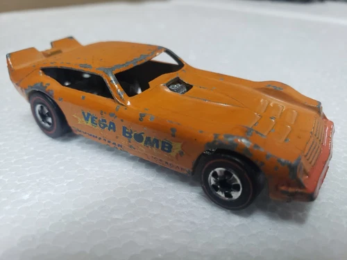 Vintage 1969 Hot Wheels Redline VEGA BOMB Orange Enamel Funny Car