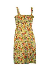 Womens Dress Sleeveless Smocked Sundress Mini Flower Cluster Print M L XL XXL