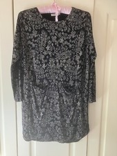 Ladies Masai Floral Pattern Tunic Black Size L