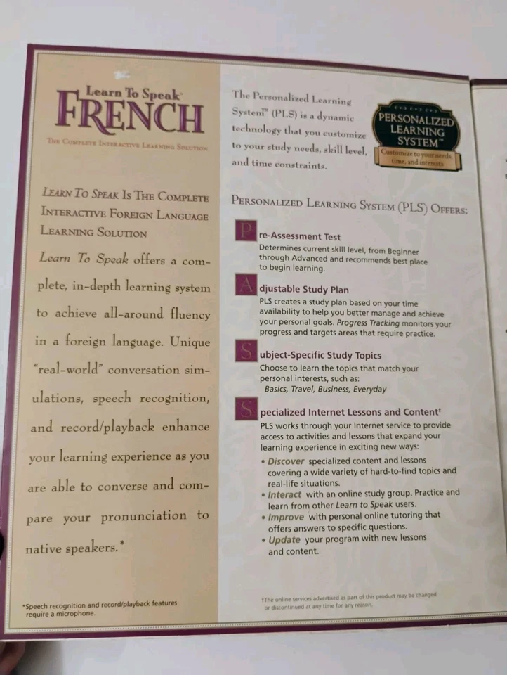 NOS The Learning Company Learn to Speak French 7.0 New & Sealed Educational - Image 3 of 4