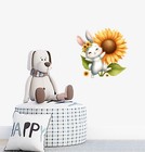 Sunflower Bunny Rabbit Wall Art Bedroom Colourful Van Vinyl Sticker Decals a9859