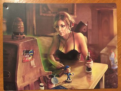 Tin Sign Vintage Nuka Cola New Vegas Girl Fallout