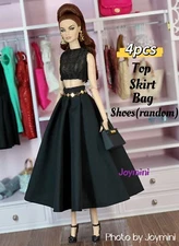 4PCS For Fashion Royalty Integrity Poppy Parker NuFace Dolls Clothes Shoes Bag