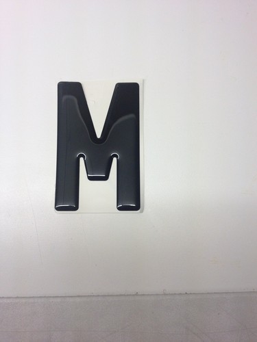 3D Gel Domed Digit Domed DIY Registration Reg Number Plate BLACK Letter M - 第 1/1 張圖片