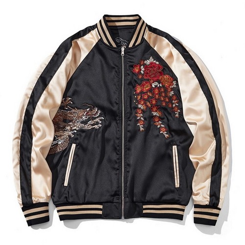 Mens Sukajan Souvenir Jacket Reversible Japanese Pattern Embroidery Dragon - Picture 4 of 41