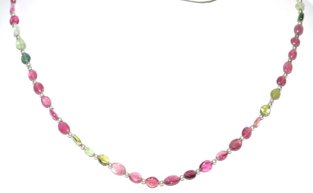 Collana Artigianale In Argento 925 Con Tormalina Multicolore – Pietre 4mm Sfaccettate, Fatte A Mano In India - 3