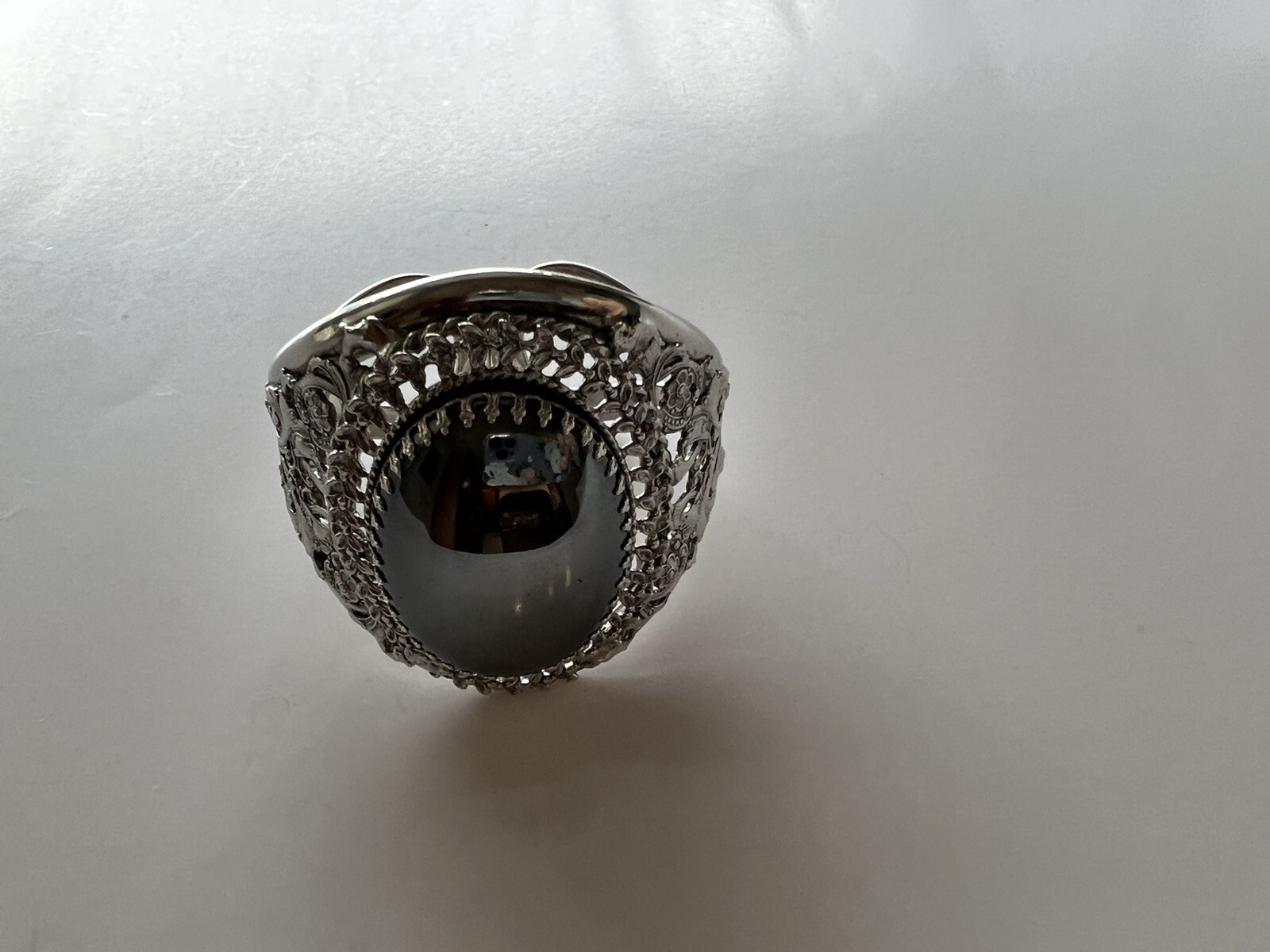 Vintage Hematite Large Stone Statement Bracelet S… - image 3