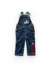 Vintage Baby Disney Blue Jean Overalls 18 Months Mickey Mouse Embroidered 90  s