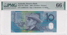 Australia 10 dollars 2006 AA prefix PMG 66 EPQ