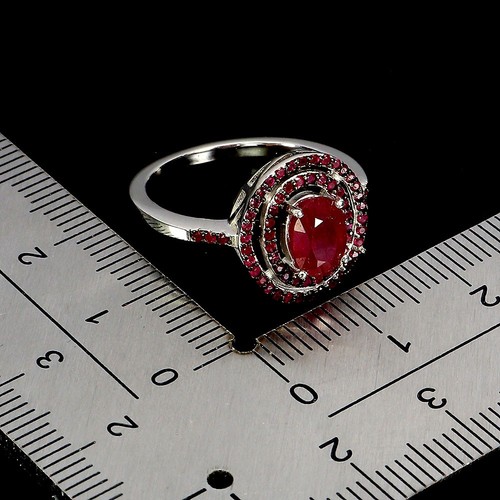 Summer 925 Sterling Silver Ring Oval Ruby 7x5mm Ruby Natural Gemstone Jewelry Si - Picture 3 of 13
