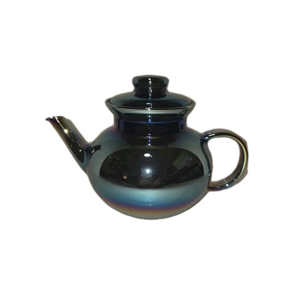 Tetera de vidrio iridiscente arco iris brillante Simax sin marca Foto 2 de 4