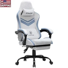 Ergonomic Adjustable Reclining Gaming Chair W/ Lumbar Support Footrest Headrest