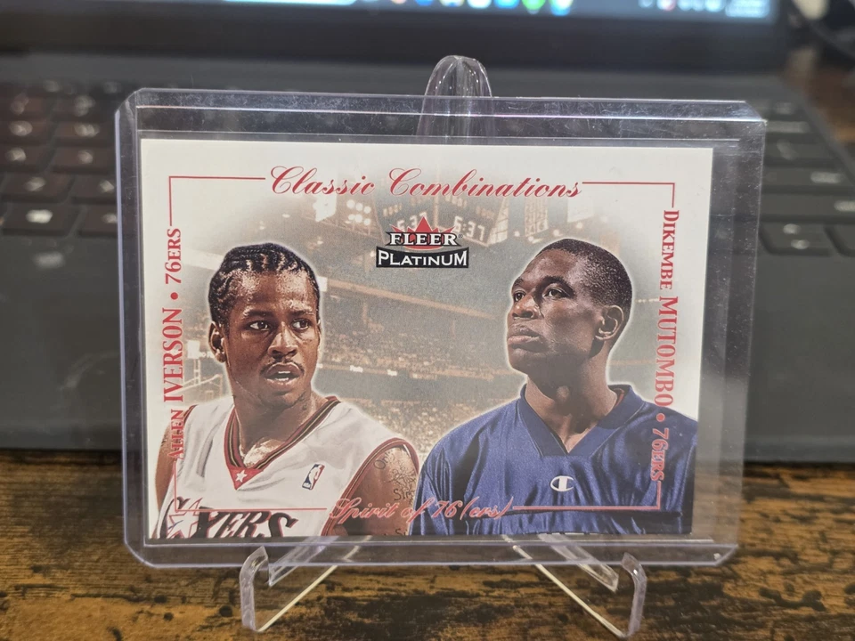 2001-02 Fleer Platinum — классические комбинации — Аллен Айверсон, Дикембе Мутомбо No2 - Изображение 3 из 4