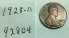 1928 D ; Lincoln Wheat Penny ; Good condition #928D4