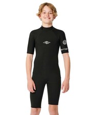 Rip Curl Dawn Patrol 2mm SS Boys Springsuit 0090-Black 10