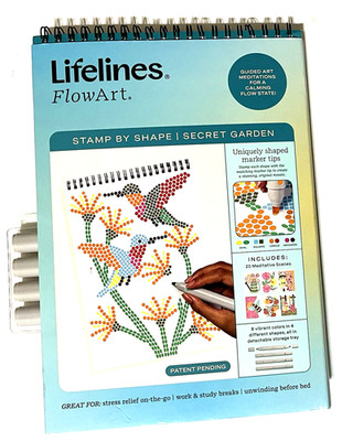 LIFELINES FLOWART STAMP BY SHAPE-SECRET GARDEN - 2O MEDITATIVE SCENES