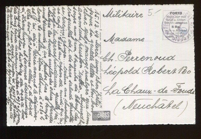 Switzerland Military used Real Photo Card