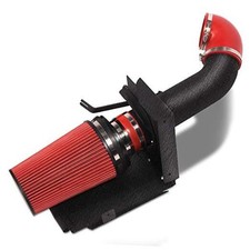 MOOSUN 4 inch Cold Air Intake Black Tube  Heat Shield for 1999-2006 Black Red