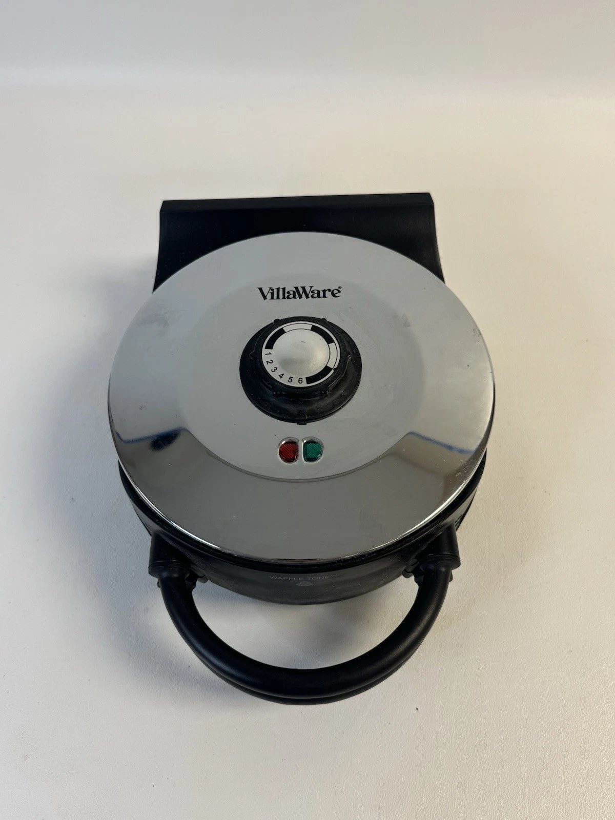 Villaware Chrome Belgian 5 Heart Shape Waffle Maker Iron Waffler Model 3100