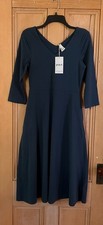 Pact Womens Emerald Fit Flare Modest Stretch Midi Dress Size Medium Green SP NWT