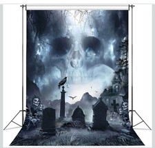 5x7ft Polyester Fabric Halloween Backdrop for Photography Horror Night Scary...
