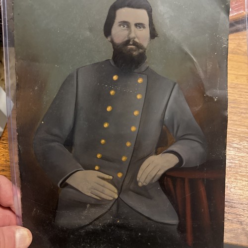 Civil War Confederate Virginia Officer KIA Vicksburg MS Full Plate Tintype Photo