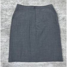 Gap Pencil Skirt Womens 10 Gray Wool Blend Professional Straight Knee Length