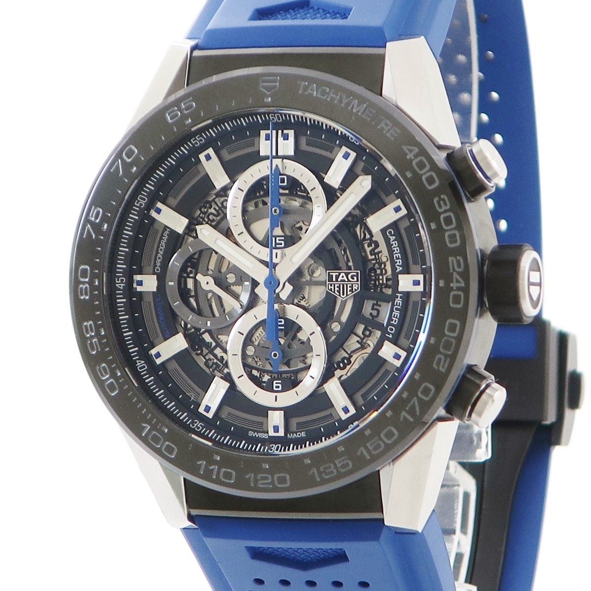 TAG Heuer Carrera Calibre 01 Skeleton Automatic Blue Touch Edition Watch