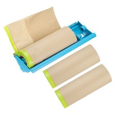 Pre-Taped Masking Paper with Dispenser 11.8" x 39ft Brown Paper 3 Rolls